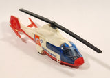 Majorette No. 322 Dauphin 2 SA 365 Coast Guard Helicopter Red White 1/87 Scale Plastic Toy Aircraft with Retractable Landing Gear