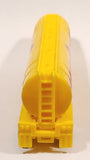 1984 Welly Oil Tanker Semi Trailer Yellow with Red Stripes Plastic Die Cast Toy Car Vehicle