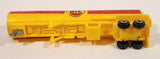 1984 Welly Oil Tanker Semi Trailer Yellow with Red Stripes Plastic Die Cast Toy Car Vehicle