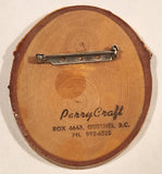 1976 Billy Barker Days Quesnel B.C. 2 1/4" x 2 3/4" Wood Tree Slice Pin