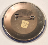 Ask Me About Our Film Free Offer! White Dark Blue 2 1/4" Round Button Pin