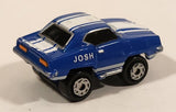 Vintage 1986 Galoob Micro Machines 1969 Chevy Camaro Blue with White Stripes Miniature Die Cast Toy Car Vehicle