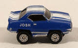Vintage 1986 Galoob Micro Machines 1969 Chevy Camaro Blue with White Stripes Miniature Die Cast Toy Car Vehicle