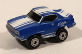 Vintage 1986 Galoob Micro Machines 1969 Chevy Camaro Blue with White Stripes Miniature Die Cast Toy Car Vehicle