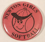 Newton Girls Softball Pink 2 1/2" Round Button Pin