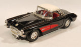 Sunnyside Superior SS 5709 1957 Corvette Black with White Roof Pull Back 1/32 Scale Die Cast Toy Car Vehicle with Opening Doors and Hood