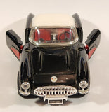 Sunnyside Superior SS 5709 1957 Corvette Black with White Roof Pull Back 1/32 Scale Die Cast Toy Car Vehicle with Opening Doors and Hood