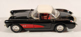 Sunnyside Superior SS 5709 1957 Corvette Black with White Roof Pull Back 1/32 Scale Die Cast Toy Car Vehicle with Opening Doors and Hood
