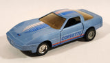 Yatming Road Tough Sports Rider No. 8306 Chevrolet Corvette Sky Blue Pull Back 1/42 Scale Die Cast Toy Car Vehicle with Opening Doors