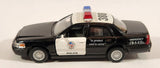 Kinsmart Ford Crown Victoria Police Interceptor #388 Black and White Pull Back 1/42 Scale Die Cast Toy Car Vehicle with Opening Doors