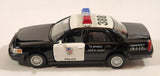 Kinsmart Ford Crown Victoria Police Interceptor #388 Black and White Pull Back 1/42 Scale Die Cast Toy Car Vehicle with Opening Doors