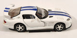 Kinsmart Dodge Viper GTSR White with Blue Stripes Pull Back 1/36 Scale Die Cast Toy Car Vehicle with Opening Doors