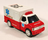 Ambulance #28 Rescue Red and White Plastic Push and Go Die Cast Toy Car Vehicle