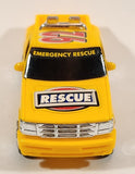 Pickup Truck #92 Emergency Rescue Yellow Plastic Push and Go Die Cast Toy Car Vehicle