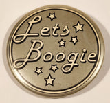 "Let's Boogie" Star Themed Grey 2 1/4" Round Button Pin
