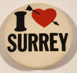 I Love Surrey Heart with Arrow 2 1/4" Round Button Pin