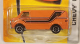 2007 Matchbox MBX Metal Chevy Van Orange Die Cast Toy Car Vehicle New in Package
