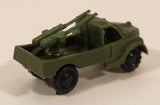 Vintage Army Gunner Truck Dark Green Miniature Plastic Toy Vehicle Made in Hong Kong