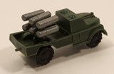 Vintage Army Rocket Launcher Truck Dark Green Miniature Plastic Toy Vehicle Made in Hong Kong