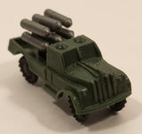 Vintage Army Rocket Launcher Truck Dark Green Miniature Plastic Toy Vehicle Made in Hong Kong