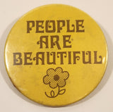 People Are Beautiful Yellow 2 3/8" Round Button Pin