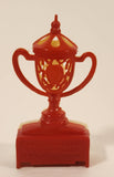 Vintage 1960s Gumball Machine Prize Red and White Trophy 2 1/2" Plastic Pencil Sharpener 328 Made in Hong Kong