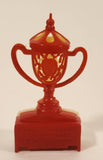 Vintage 1960s Gumball Machine Prize Red and White Trophy 2 1/2" Plastic Pencil Sharpener 328 Made in Hong Kong