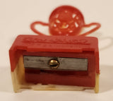 Vintage 1960s Gumball Machine Prize Red and White Trophy 2 1/2" Plastic Pencil Sharpener 328 Made in Hong Kong