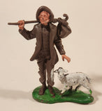 Vintage Shepherd with Lamb on Grass 3" PVC Toy Figure No. A544 Made in Hong Kong