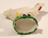 Vintage White Chicken Rooster 1 1/2" Plastic Toy Figure