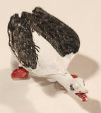 Vintage Grey and White Duck with Wings Out 1 1/2" Plastic Toy Figure