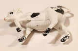 Vintage Standing Dark Brown and White Cow 2 1/2" Plastic Toy Figure