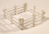 Vintage White Live Stock Fence Pen Plastic Toy Farm Set of 4