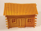 Vintage Brown Log Cabin 4 1/2" Rubber Plastic Snap Together Toy