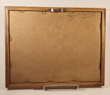 Antique A. Carlisle Co. Stationers Printers Salesman on Harley Davidson with Side Car 8 3/8" x 10 3/8" Wood Framed Black and White Photograph