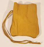 Vintage Native Aboriginal Black and White Beaded Spirit Bird Yellow Leather Medicine Bag