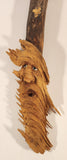 1997 Peter Peersman Whimsical Man's Face 13 3/4" Carved Wood Stick Branch