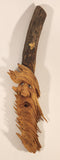 1997 Peter Peersman Whimsical Man's Face 13 3/4" Carved Wood Stick Branch