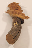 1997 Peter Peersman Whimsical Man's Face 13 3/4" Carved Wood Stick Branch
