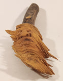 1997 Peter Peersman Whimsical Man's Face 13 3/4" Carved Wood Stick Branch