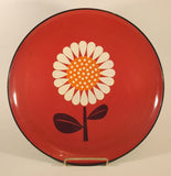 Vintage 1970s Takahashi Sunflower Pattern Red 13" Plastic Beverage Serving Tray