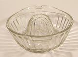 Vintage Lemon Hand Juicer Reamer Wide Ribbed Depression Glass Bowl with Handle and Pour Spout