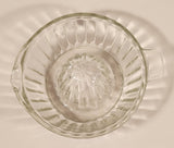 Vintage Lemon Hand Juicer Reamer Wide Ribbed Depression Glass Bowl with Handle and Pour Spout