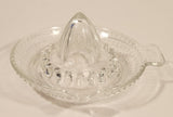 Vintage 1940s Lemon Hand Juicer Reamer Hobnail Depression Glass Bowl with Handle and Pour Spout
