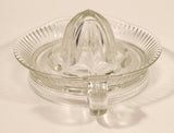 Vintage Lemon Hand Juicer Reamer Ribbed Depression Glass Bowl with Handle and Pour Spout