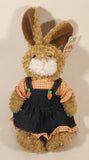 2003 American Diabetes Association Plushland Brown Bunny Rabbit in Denim Dress with Pink and White Checkers 9" Stuffed Plush Toy New with Tags