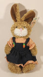 2003 American Diabetes Association Plushland Brown Bunny Rabbit in Denim Dress with Pink and White Checkers 9" Stuffed Plush Toy New with Tags