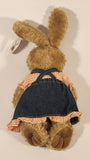 2003 American Diabetes Association Plushland Brown Bunny Rabbit in Denim Dress with Pink and White Checkers 9" Stuffed Plush Toy New with Tags