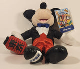 Disney Store Tokyo Mickey & Friends Mickey Mouse in Tuxedo with Red Travel Bag 8" Stuffed Plush Toy New with Tag