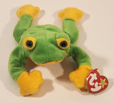 1997 Ty Beanie Babies Smoochy Green Frog 8" Stuffed Plush Toy New with Tag